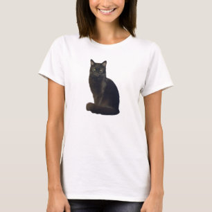 Camiseta Gato Negro Incrivelmente Assustador Estou te obs