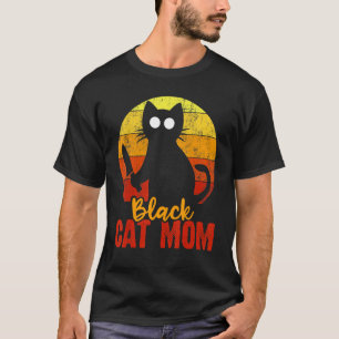 Camiseta Gato Negro Mãe Halloween Gore Meow Com Knif Maldit