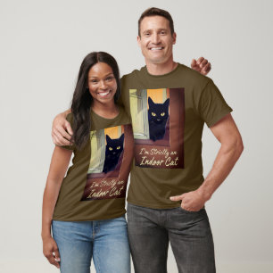 Camiseta Gato Negro na Janela