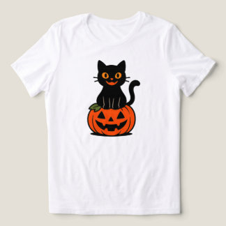 Camiseta Gato Negro na Pumpkin | APENAS BRANCO