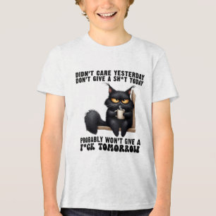 Camiseta Gato Negro Não Se Importou Ontem Não Dar Uma Coisa