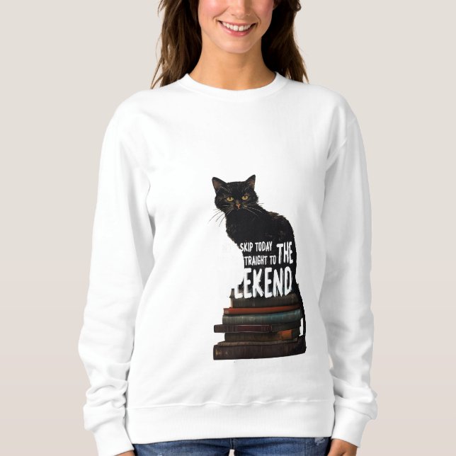 Camiseta Gato Negro nos Livros "Passe para o Fim de Semana" (Frente)