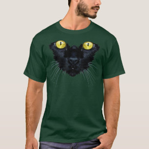 Camiseta Gato Negro Olhos Amarelos Gatinho Gatinho Gatinho