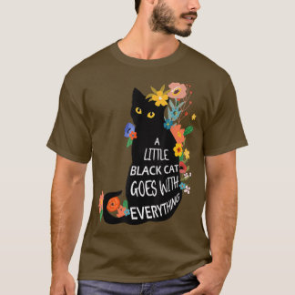 Camiseta Gato Negro Pequeno Vai Com Tudo O Hallow Da Bruxa