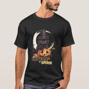 Camiseta Gato Negro Pumpkin Eu sou muito bonito para assust