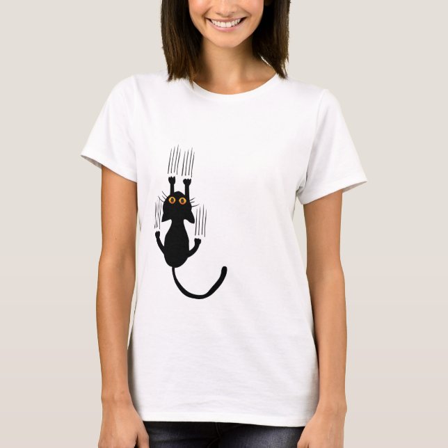 Camiseta Gato Negro segurando (Frente)
