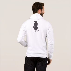 Camiseta Gato Negro Silhouman branco Bella zip hoodie