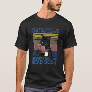 Camiseta Gato Negro Toda Vez Que Li Uma Vintagem De Livro