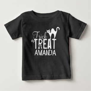 Camiseta Gato Negro Whimsical De Halloween Ou Tratar