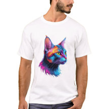 Gato Neon Elétrico - Retrato Pet Colorido Artsy