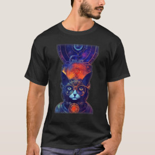 Camiseta Gato Neuromante Steampunk Cibernético de Alta Esca