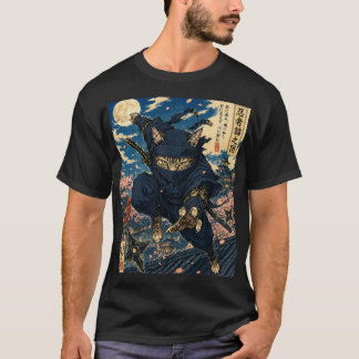 Camiseta Gato Ninja Japonês