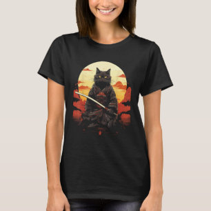 Camiseta Gato Ninja Samurai Espada Guerreiro Meow