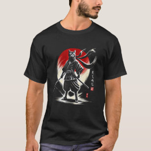Camiseta Gato Ninja Samurai Japonês Guerreiro Mamãe Papai K