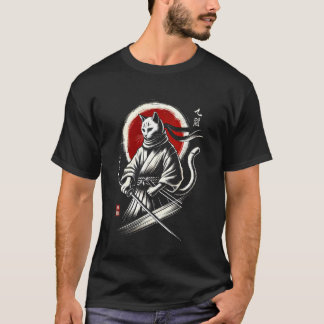 Camiseta Gato Ninja Samurai Japonês Japão Guerreiro Mãe Pai
