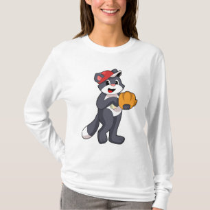 Camiseta Gato no Baseball com luva de beisebol.PNG