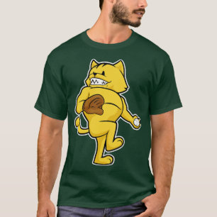 Camiseta Gato no Baseball com luva de Captura