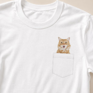 Camiseta Gato no Bolso   Foto de Animal de Estimação Person
