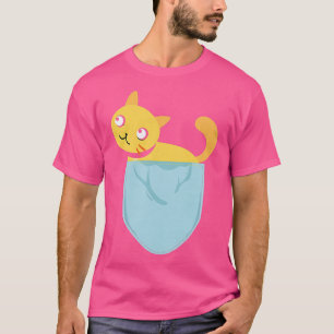 Camiseta Gato no bolso lateral