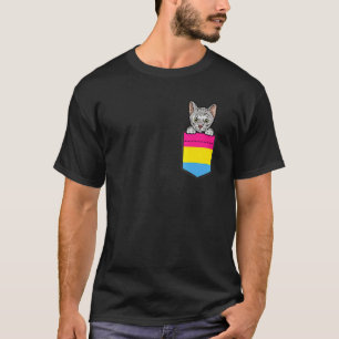 Camiseta Gato No Bolso Orgulho Pansexual Bandeira LGBT-Q Pi