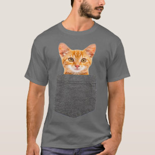 Camiseta Gato no Bolso para Crianças Meninas Homens Present