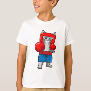 Camiseta Gato no Boxing com luvas in a box