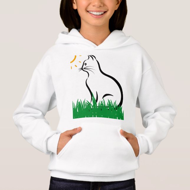 Camiseta Gato no capuz (Frente)