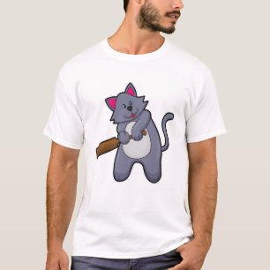 Camiseta Gato no Cricket com morcego de Cricket