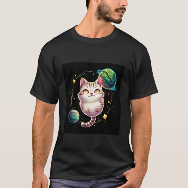 Camiseta Gato no espaço (Frente)