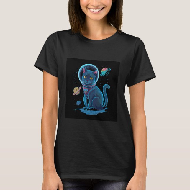 Camiseta Gato no espaço (Frente)