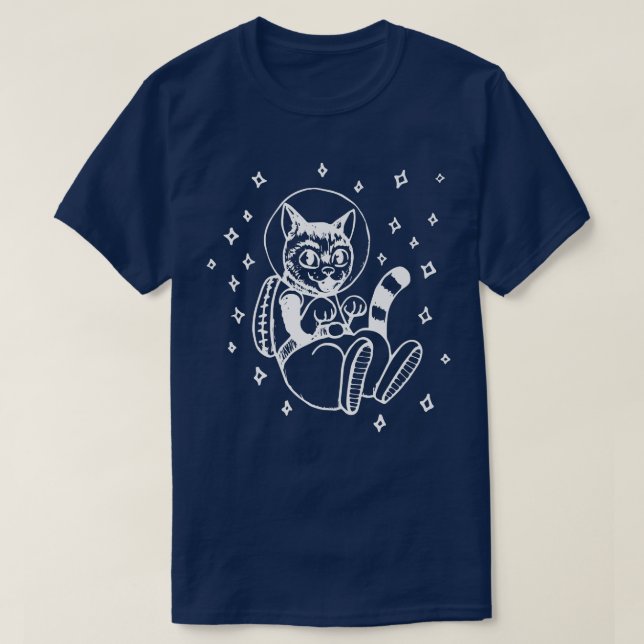 Camiseta Gato no Espaço (Frente do Design)