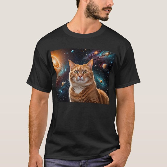 Camiseta Gato no Espaço Exterior (Frente)