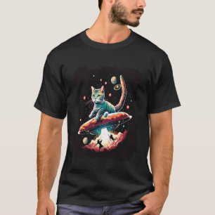 Camiseta Gato No Espaço Exterior OvNI Fic Ciência De Abduçã