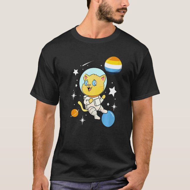 Camiseta Gato no Espaço - Orgulho 1 (Frente)