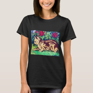 Camiseta Gato no Jardim Flor, Louis Wain