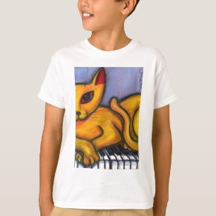 Camiseta Gato no piano