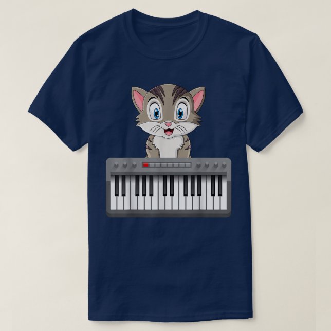 Camiseta Gato No Piano  (Frente do Design)