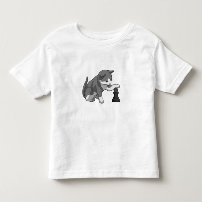 Camiseta Gato no xadrez com bispo de xadrez (Frente)