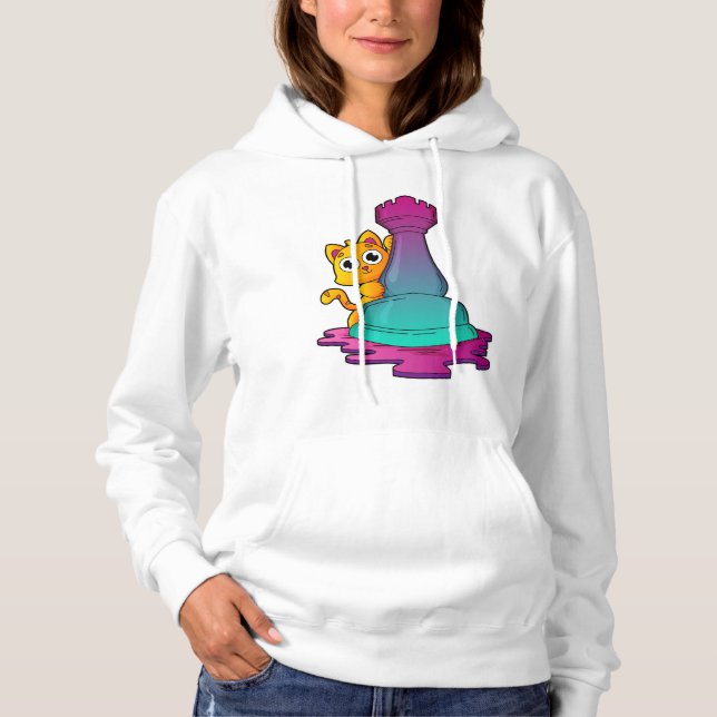 Camiseta Gato no xadrez com torta de xadrez (Frente)