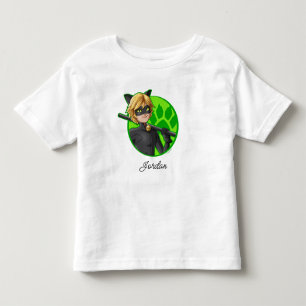 Camiseta Gato Noir Crachá Verde