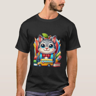 Camiseta Gato Norueguês da Floresta de Volta à Escola Menin