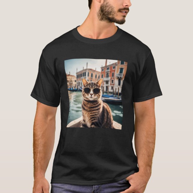Camiseta Gato nos Canais de Veneza (Frente)