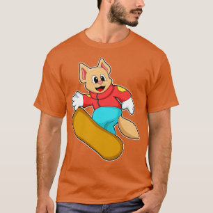 Camiseta Gato nos esportes de snowboard