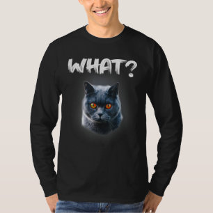 Camiseta Gato O Que Bravo Vermelho Olhos Verdes Gato Para G