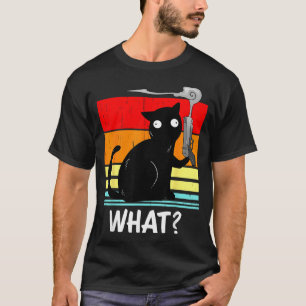 Camiseta Gato O Que_ Gato Preto Assassino Com Arma Hallowee