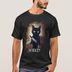 Camiseta Gato O Que Gato Preto Gato Assassinato Gato Com Fa