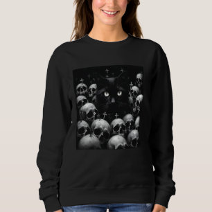 Camiseta Gato Oculto Satanico Goth Grunge Black Metal Crus