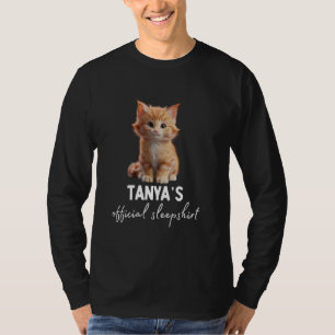 Camiseta Gato Oficial Da TANYA, Sleepshirt Pajama