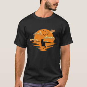 Camiseta Gato olhando o pôr do sol