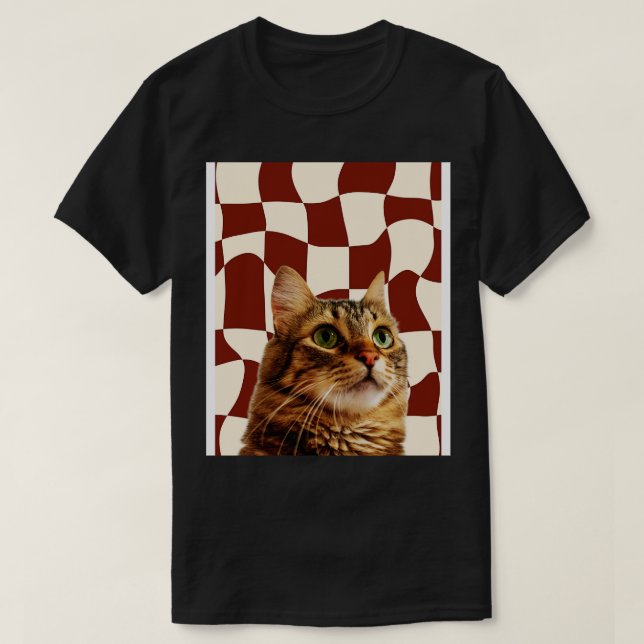 Camiseta Gato olhando o pôr do sol 1 (Frente do Design)